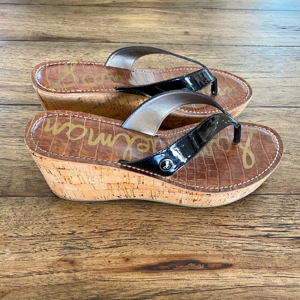 Sam Edelman Black Cork Wedge - Picture 4 of 8